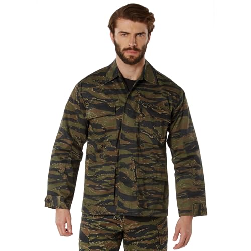 Rothco Twill BDU Shirt - Rugged Outdoor-Ready Shirt-Jacket - Tiger Stripe Camo - XS - Image 3