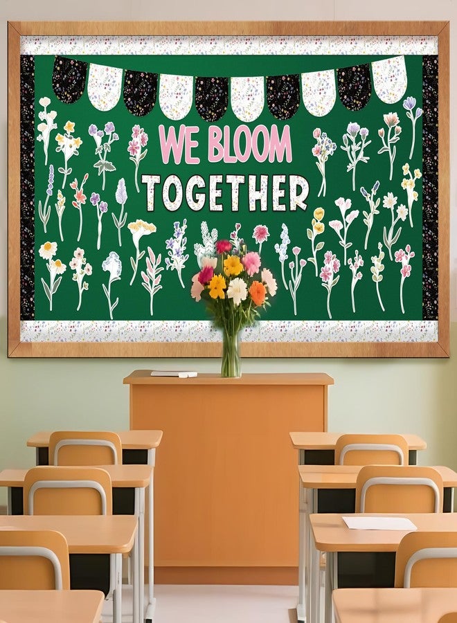 CPicdn 125Pcs Back to School Flower Bulletin Board Classroom Decoration Set, Wild Flower Cutouts Border Trims Floral Banner Welcome Back to School Classroom Chalkboard Supplies Wall Door Decor - Image 4