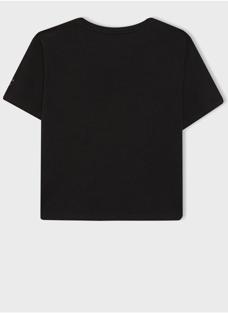 DeFacto - Woman Cropped Fit Short Sleeve T-Shirt - Image 1