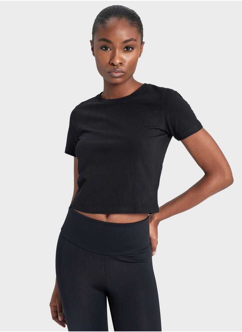 DeFacto - Woman Cropped Fit Short Sleeve T-Shirt - Image 1