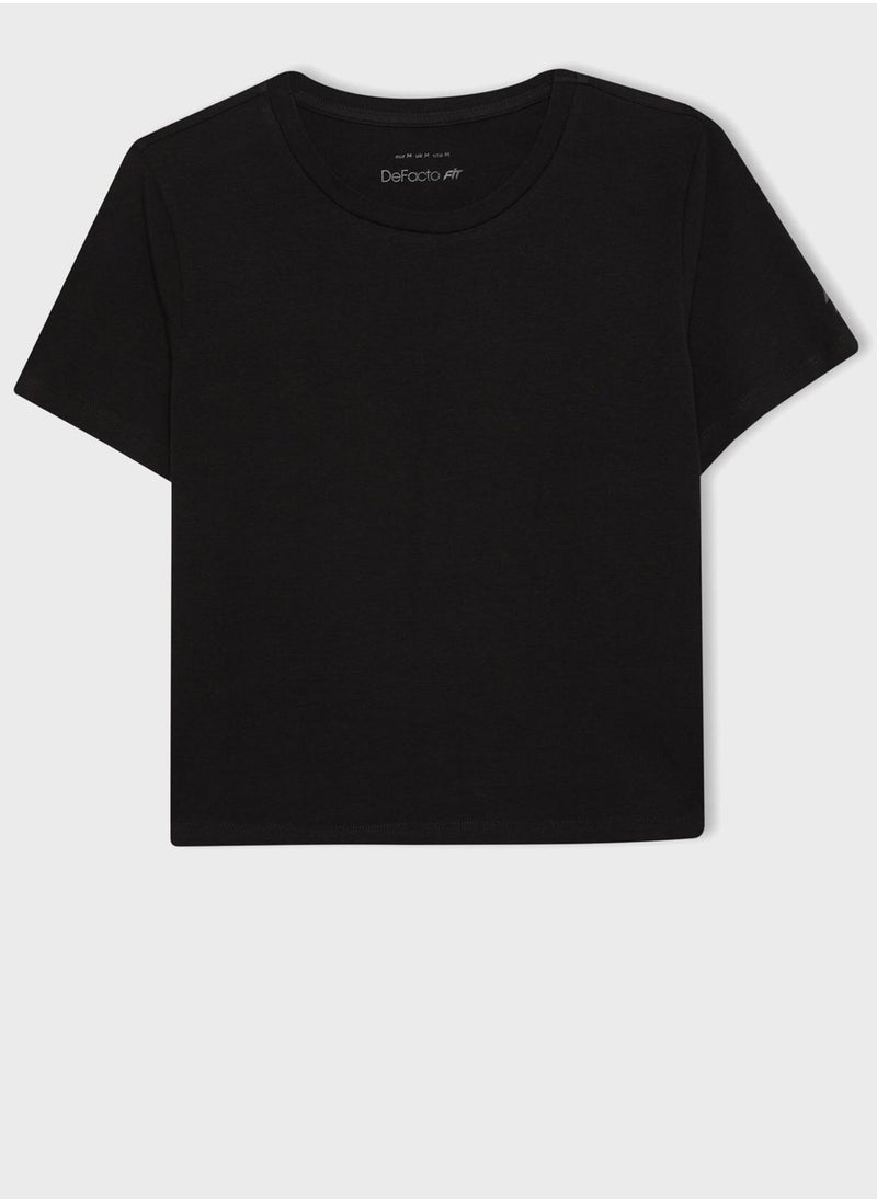 DeFacto - Woman Cropped Fit Short Sleeve T-Shirt - Image 1