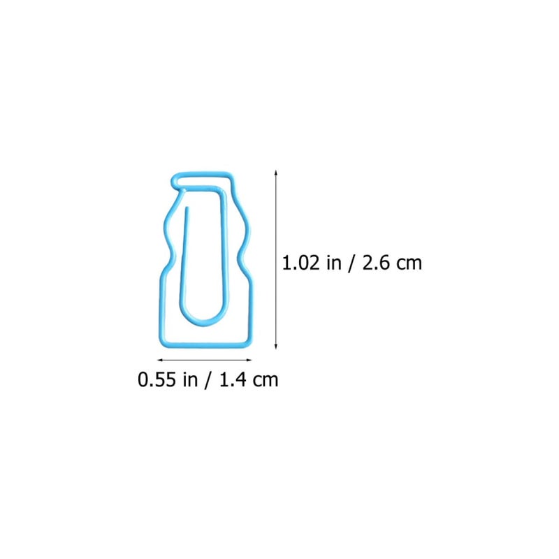 Blue Bottle Shaped Paper Clips 20pcs Alloy Binder Clips for Office School Home Organization - Image 3