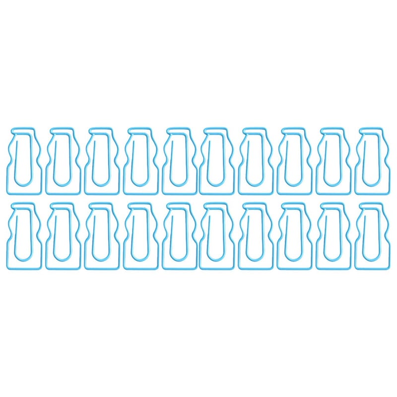 Blue Bottle Shaped Paper Clips 20pcs Alloy Binder Clips for Office School Home Organization - Image 2