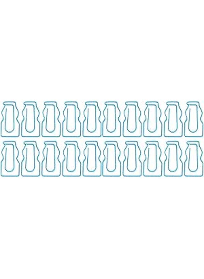 Blue Bottle Shaped Paper Clips 20pcs Alloy Binder Clips for Office School Home Organization - Image 1