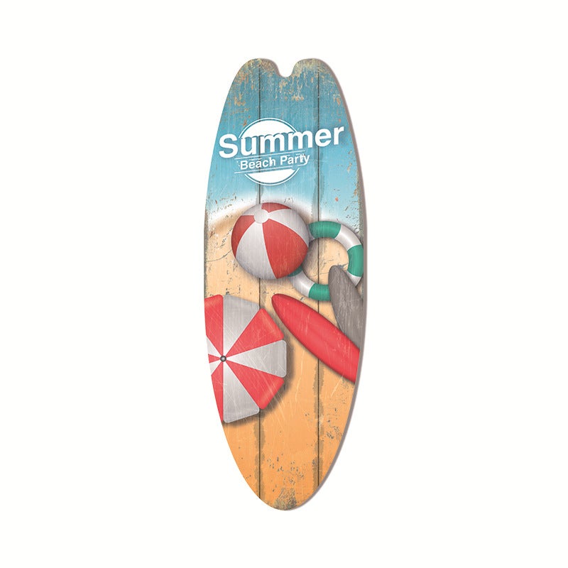 Surfboard Pendant Beach Leisure Wall Decoration Wooden Brand Hawaiian Party Supplies Scene Layout - Image 1