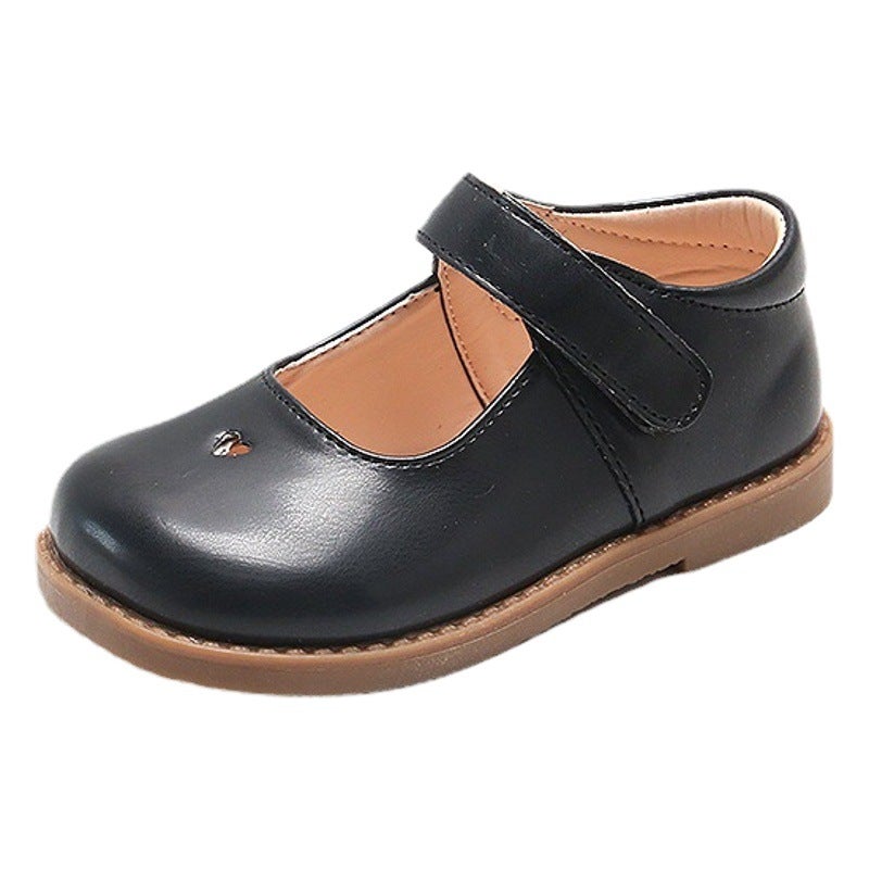 Girls'' Leather Shoes 2025 Velcro Children''s Princess Shoes Korean Version Soft-Soled British Style Breathable Single Shoes for Toddlers and Young Children - Image 1