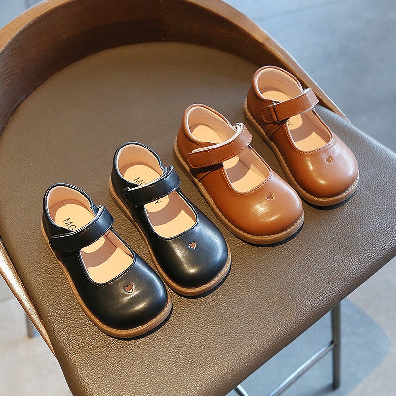 Girls'' Leather Shoes 2025 Velcro Children''s Princess Shoes Korean Version Soft-Soled British Style Breathable Single Shoes for Toddlers and Young Children - Image 4