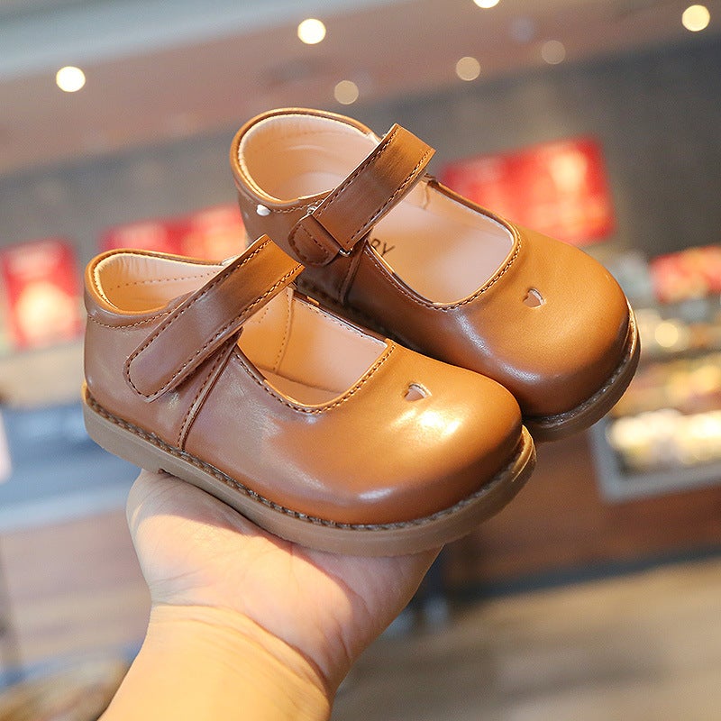 Girls'' Leather Shoes 2025 Velcro Children''s Princess Shoes Korean Version Soft-Soled British Style Breathable Single Shoes for Toddlers and Young Children - Image 3