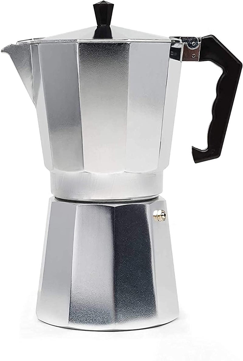 Saiyam Aluminium Italian Espresso Coffee Maker/Filter Coffee Percolator for 6 Cups of Coffee - Moka Pot (Silver, 300 ml) - Image 1