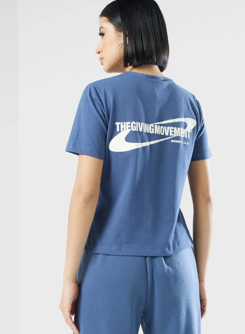The Giving Movement Regular Logo Space Printed T-Shirt