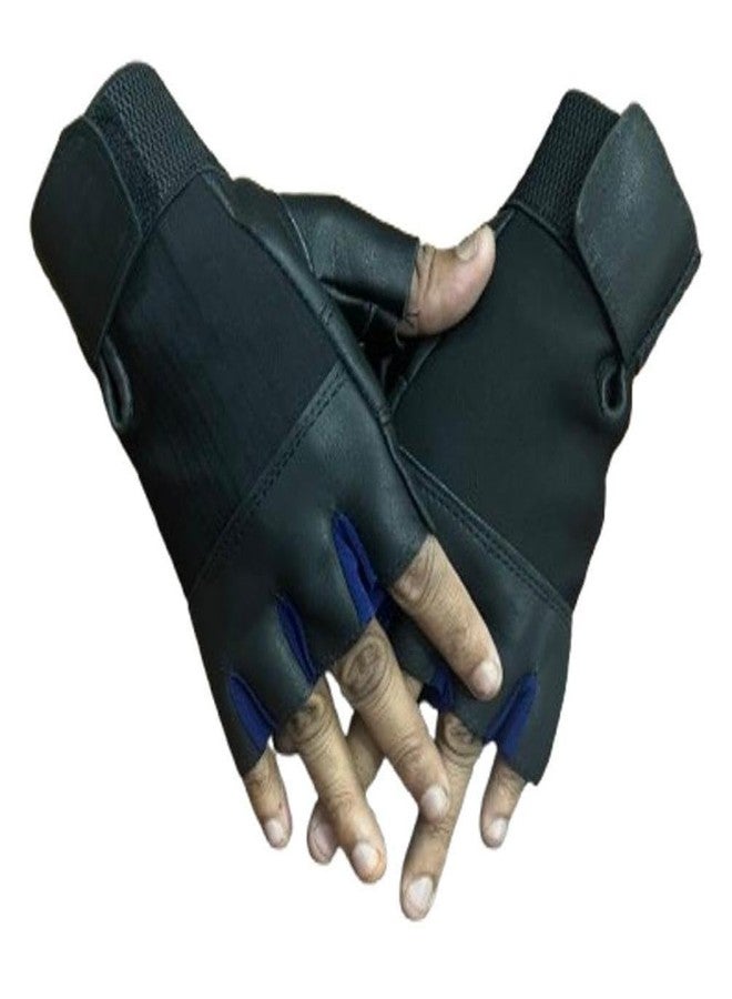 Zonkar Black Half Finger Leather Gym Glove Multi Sports Bike Riding Winter Motercycle Glove - Image 1