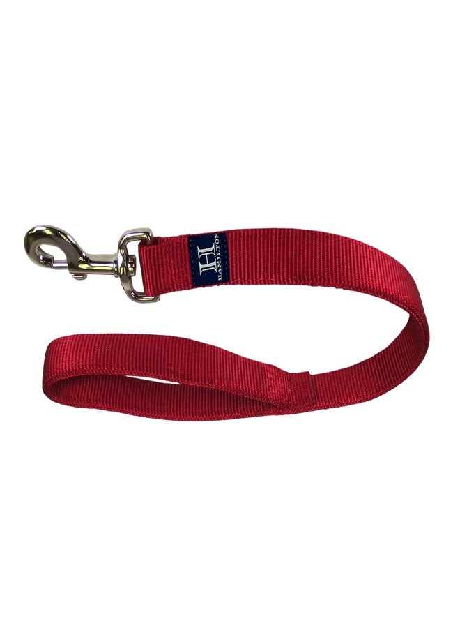 Hamilton Double Thick Nylon Dog Training Lead, 1" Wide by 2' Long with Tangle-Free 360° Swivel Snap, Red - Image 1