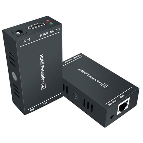 Steetek HDMI Extender 1080p@60Hz, 3D, Over Single Cat5e/Cat6/Cat 7 Cable Full HD Uncompressed Transmit Up to 164 Ft(50m), EDID and POC Function Supported (Transmitter and Receiver) - Image 1