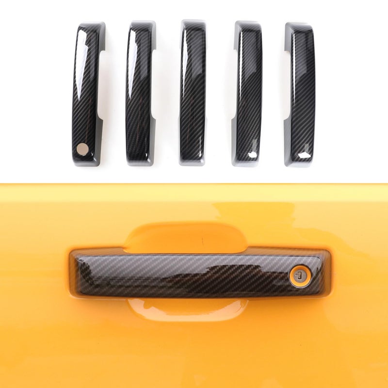RERPRO Door Handle Cover Inserts Trim Compatible with 2021 2022 2023 2024 2025 Ford Bronco 24 Door Exterior Accessories Tailgate Handle Decor Kit Protector Decal Carbon Black Without Smart Hole - Image 2