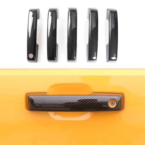 RERPRO Door Handle Cover Inserts Trim Compatible with 2021 2022 2023 2024 2025 Ford Bronco 24 Door Exterior Accessories Tailgate Handle Decor Kit Protector Decal Carbon Black Without Smart Hole - Image 1