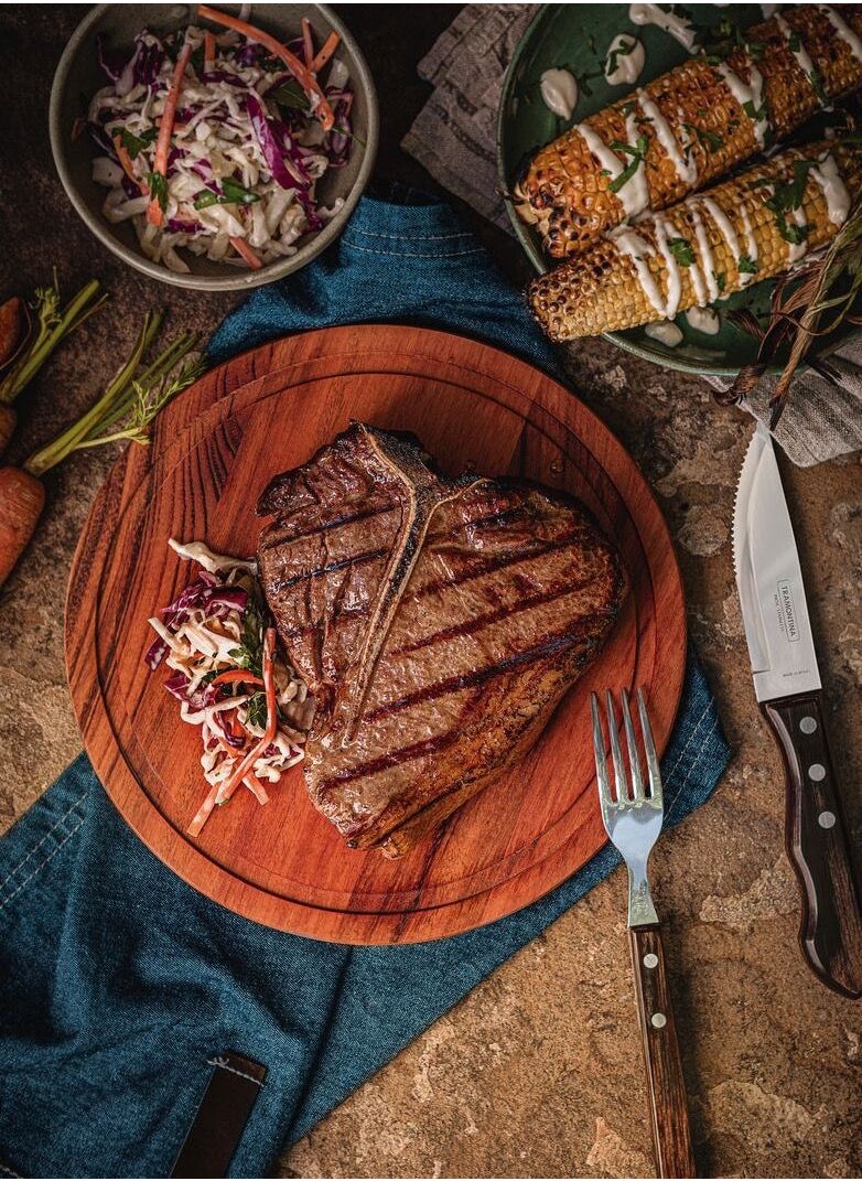 TRAMONTINA - Since 1911,Made in Brazil-  15 Pcs Complete Bbq Knives Set With Cutting Board Polywood Handles Impact Heat And Water Resistant 5 Years Warranty - Image 1