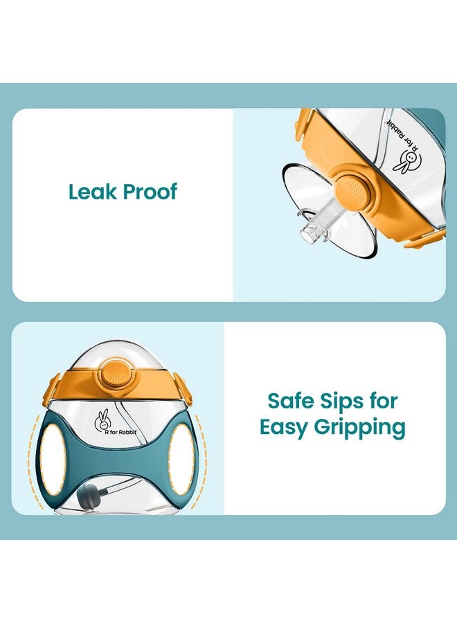 R for Rabbit Tritan Bumble 330 Ml Baby Sipper Water Bottle With Carry Strap For Kids | Twin Handle With Silicon Straw | Leak Proof Drinking Sippy Cup For Baby Boy And Girl (Green) - Image 5