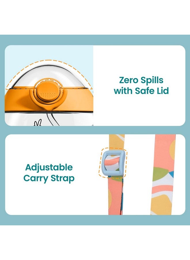 R for Rabbit Tritan Bumble 330 Ml Baby Sipper Water Bottle With Carry Strap For Kids | Twin Handle With Silicon Straw | Leak Proof Drinking Sippy Cup For Baby Boy And Girl (Green) - Image 4