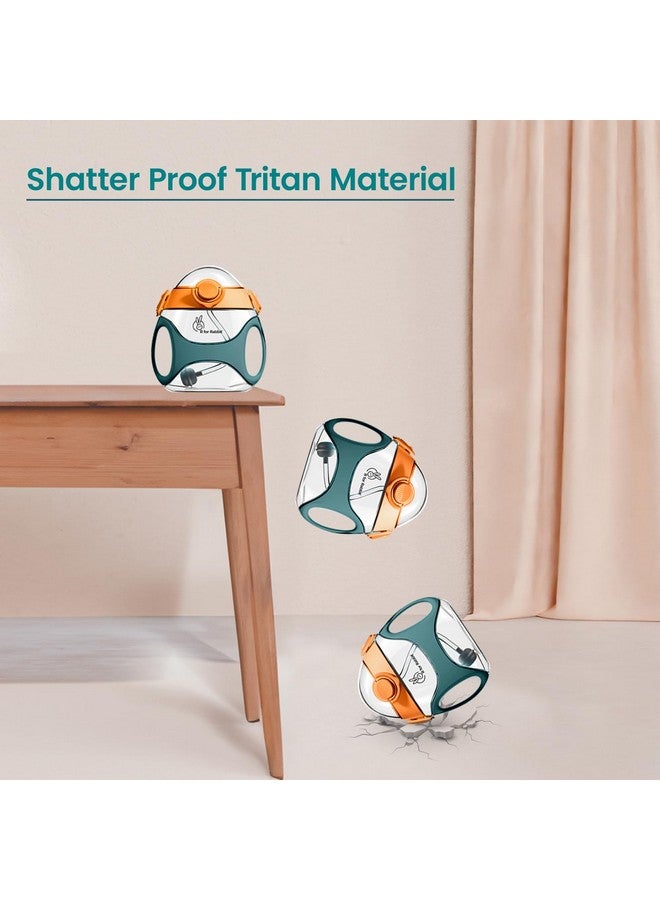 R for Rabbit Tritan Bumble 330 Ml Baby Sipper Water Bottle With Carry Strap For Kids | Twin Handle With Silicon Straw | Leak Proof Drinking Sippy Cup For Baby Boy And Girl (Green) - Image 3