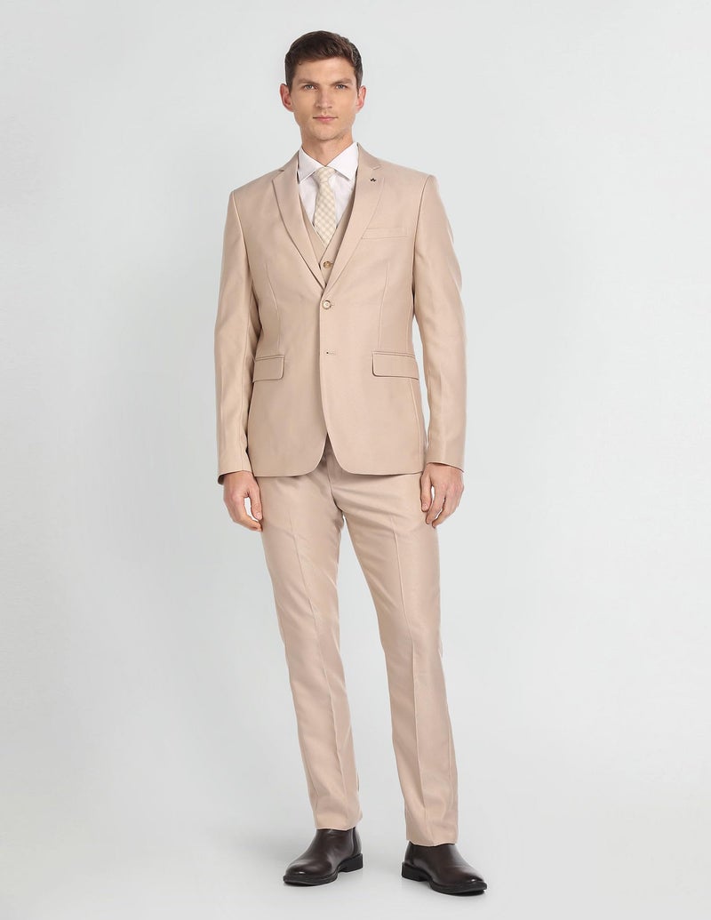 Arrow Men's Polyester Single Breasted Business Suit Pants Set (ARAGSU5541_Beige - Image 4