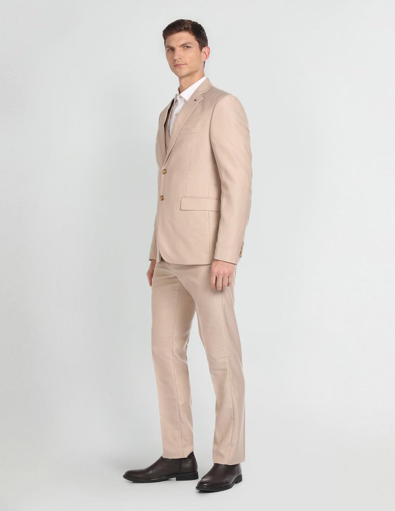 Arrow Men's Polyester Single Breasted Business Suit Pants Set (ARAGSU5541_Beige - Image 5
