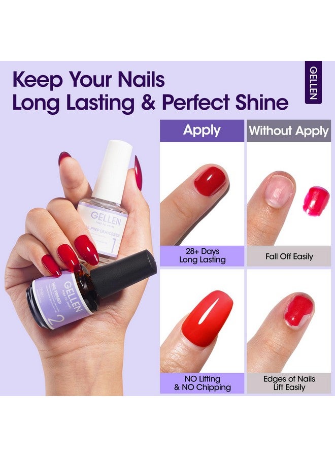 Gellen Nail Dehydrator and Primer, Hema-free & Acid-Free Nail Prep Dehydrate and Bond Primer for Long-lasting Acrylic Powder UV Gel Polish Press-on Nails Adhesion Fast Air Dry Nail Art Must Have Kit - Image 3