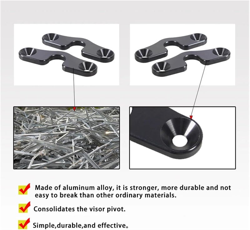 Sun Visor Repair Kit 3 Pcs Sunshade Repair Kit, Metal Sunshade Clamp, Fixed Replacement, Heavy-Duty Sunshade Installation Clamp for Jeep - Image 5
