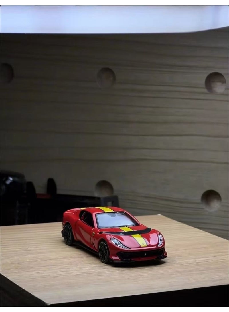 Ferrari 812, red, alloy car model, with shock absorption function, rubber tires, doors that can be opened - Image 3