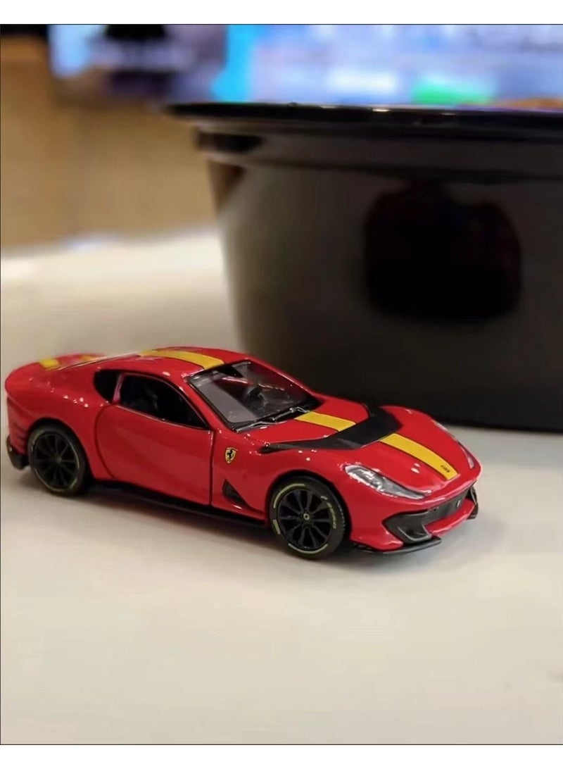 Ferrari 812, red, alloy car model, with shock absorption function, rubber tires, doors that can be opened - Image 2