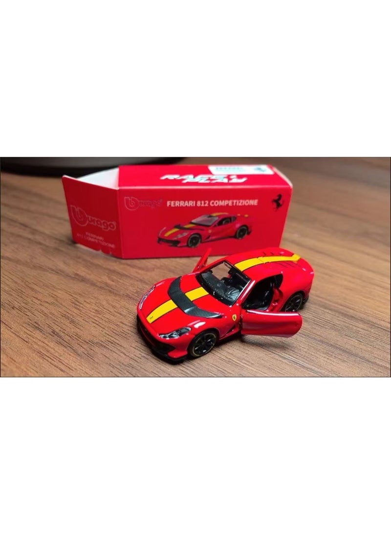 Ferrari 812, red, alloy car model, with shock absorption function, rubber tires, doors that can be opened - Image 1
