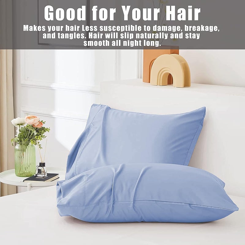 Filbert Luxurious Homes Series 400TC Egyptian Cotton Pillow Cover 18 x 28 Set of 2Sky Blue - Image 3