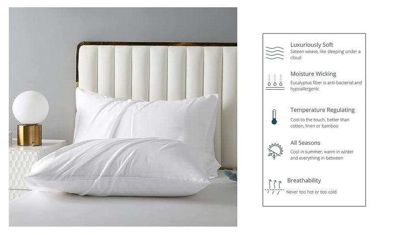 Filbert Luxurious Homes Series 400TC Egyptian Cotton Pillow Cover 18 x 28 Set of 2Sky Blue - Image 4
