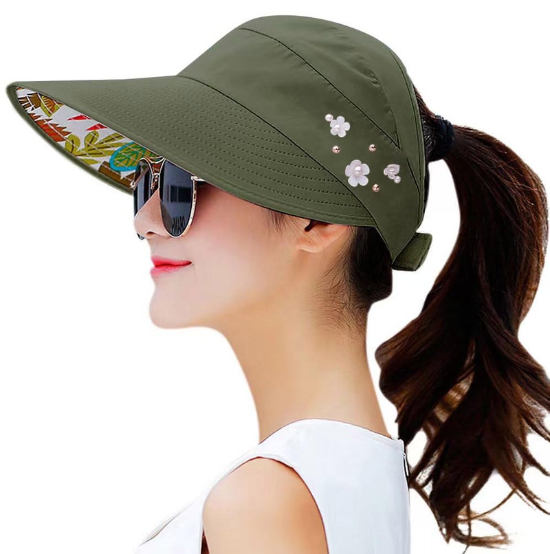 HINDAWI Sun Hats for Women Wide Brim Sun Hat UV Protection Visor Floppy Summer Packable Caps Light Pink - Image 1
