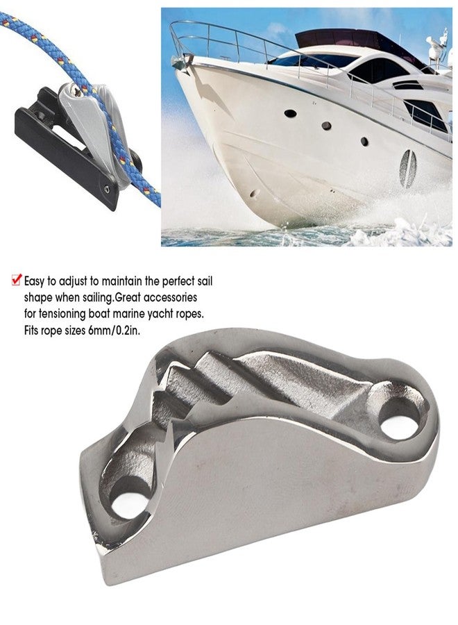 Aramox Boat Rope Cleat, 316 Stainless Steel Boat Rope Clamp, Cam Cleat for Line Sizes Up to 6mm/0.2in, for Sailing Sailboat Kayak Canoe Dinghy Hardware Accessories - Image 4