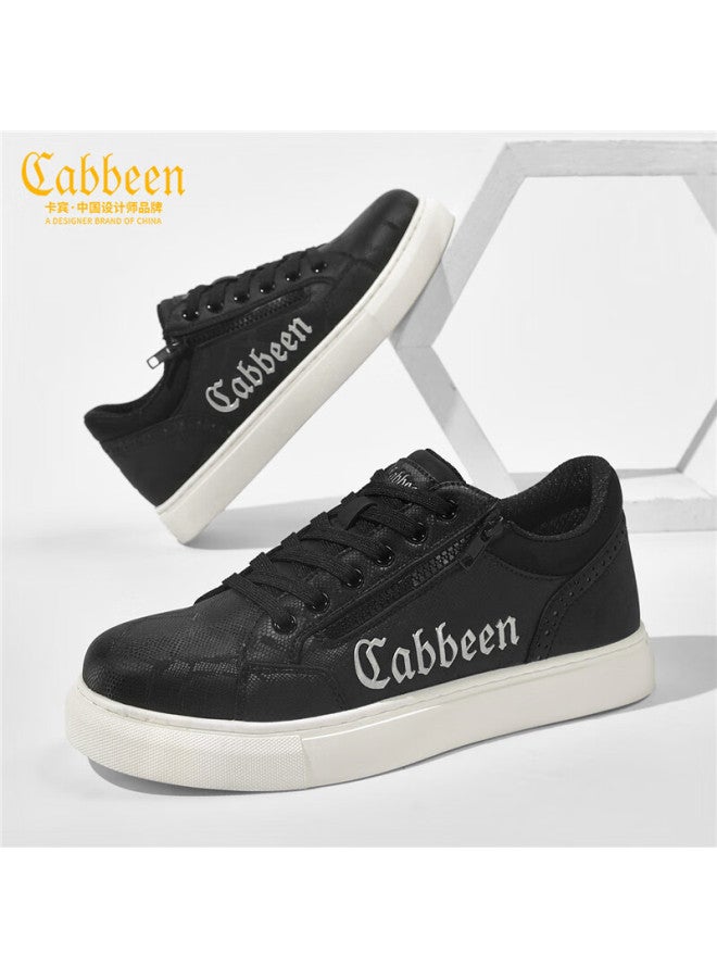 Cabbeen Men's Shoes Autumn New Casual Sneakers Comfortable Black 40 - Image 1