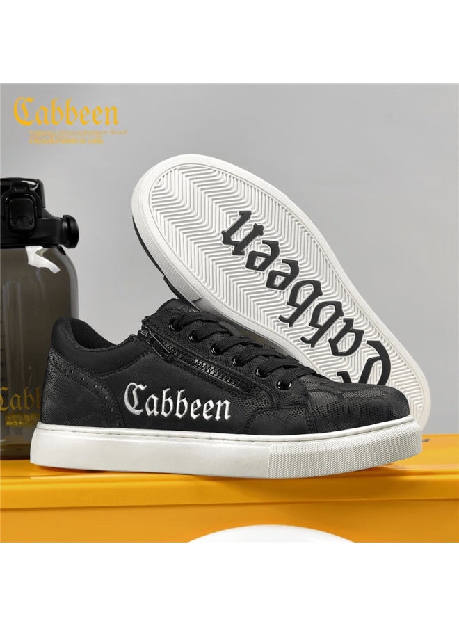 Cabbeen Men's Shoes Autumn New Casual Sneakers Comfortable Black 40 - Image 2
