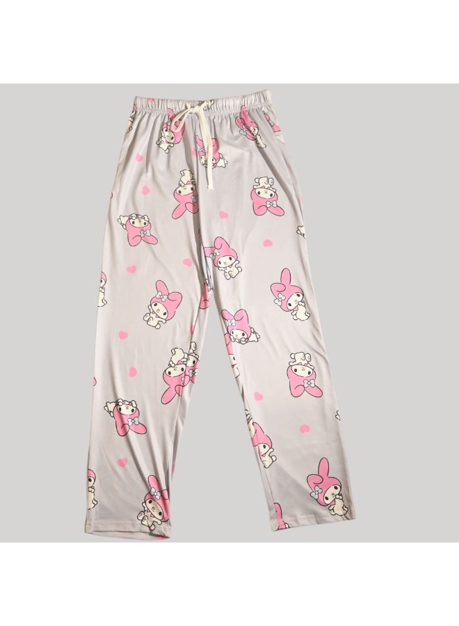 هالو كيتي طقم بيجامة نسائي بأكمام قصيرة من ماي ميلودي، بوليستر حريري - Image 3