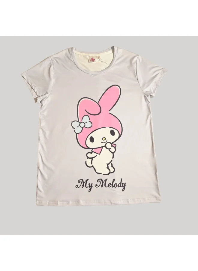 Hello Kitty MY MELODY WOMENS SHORT SLEEVE PAJAMA SETS , SILKY POLYESTER