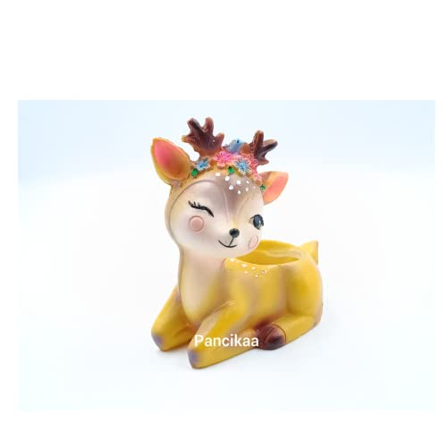 Pancikaa Deer Planter Resin Succulent | Handicraft Flower Pot for Home, Office Desk, Garden | Multicolor Decorative Mini Outdoor - Indoor Plants Stand | Cute Stylish Miniature Ornament - Image 3