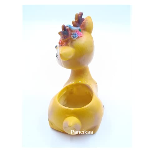 Pancikaa Deer Planter Resin Succulent | Handicraft Flower Pot for Home, Office Desk, Garden | Multicolor Decorative Mini Outdoor - Indoor Plants Stand | Cute Stylish Miniature Ornament - Image 5