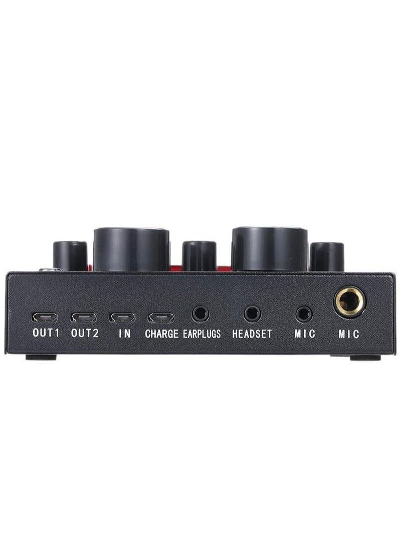 ELTRAZONE V8 Multifunctional Live Sound Card USB Audio Interface Intelligent Volume Adjustable Audio Mixer Sound Card for Recording Hosting Speech  - Image 5