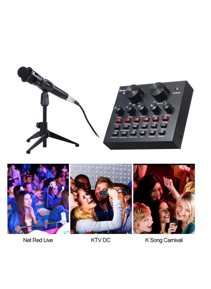ELTRAZONE V8 Multifunctional Live Sound Card USB Audio Interface Intelligent Volume Adjustable Audio Mixer Sound Card for Recording Hosting Speech  - Image 2
