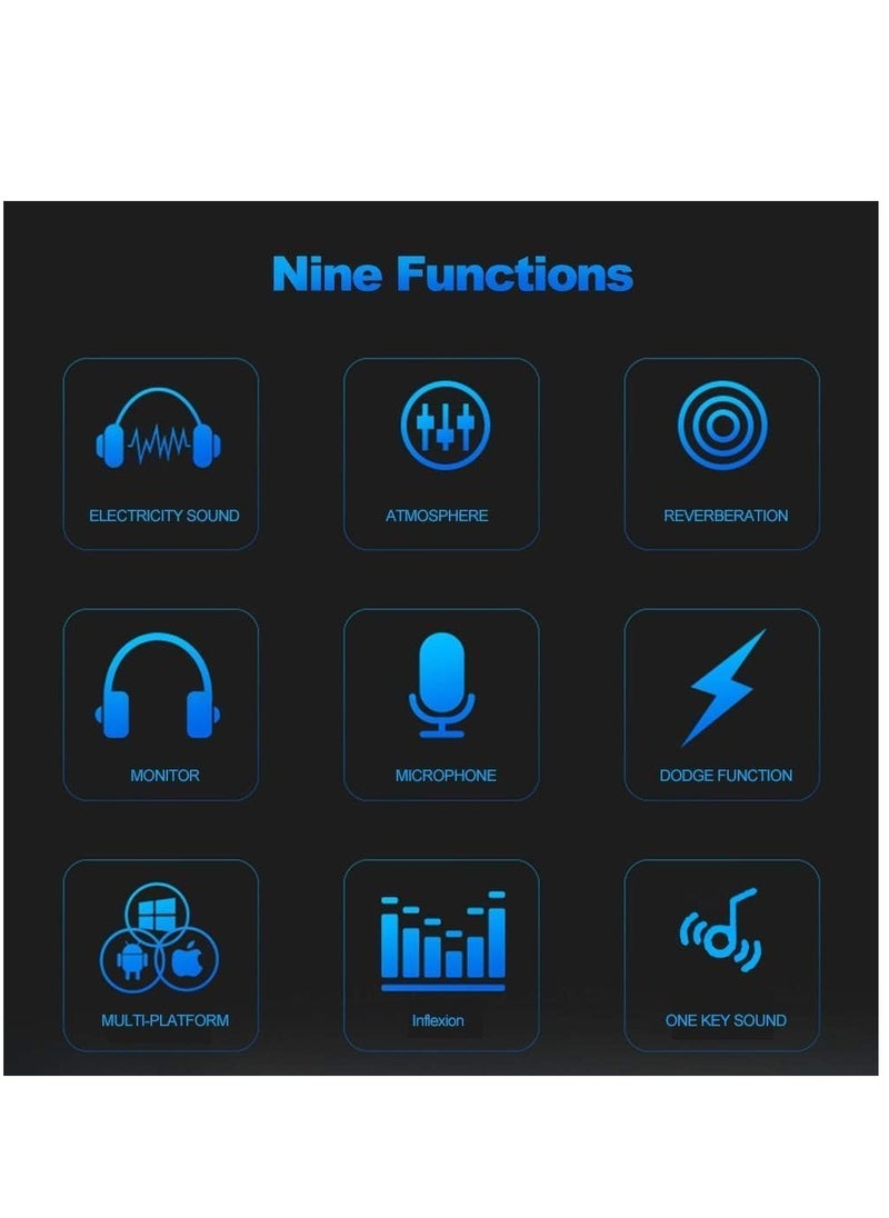 ELTRAZONE V8 Multifunctional Live Sound Card USB Audio Interface Intelligent Volume Adjustable Audio Mixer Sound Card for Recording Hosting Speech  - Image 3