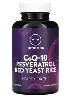 MRM Nutrition CoQ-10 Resveratrol Red Yeast Rice 60 Softgels 