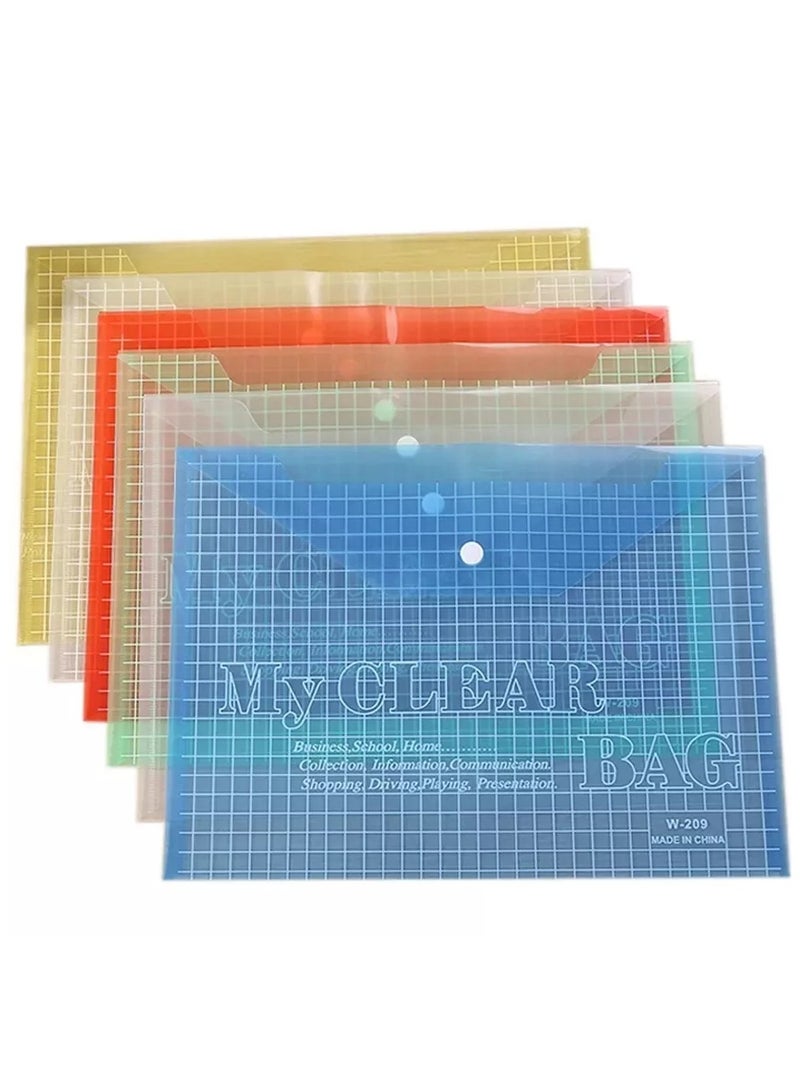 أروما 6 قطع من مجلدات الملفات البلاستيكية - حقيبة شفافة - منظم مستندات A4 - لوازم مكتبية ومدرسية - Image 2