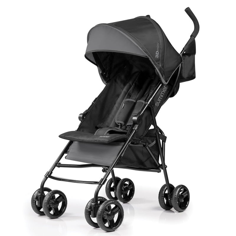 ingenuity Summer by Ingenuity 3D Mini Convenience Stroller  Lightweight Stroller with Compact Fold MultiPosition Recline Canopy with Pop Out Sun Visor and More  Umbrella Stroller for Travel and More Gray - Image 1