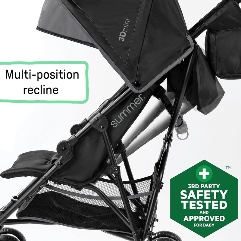 ingenuity Summer by Ingenuity 3D Mini Convenience Stroller  Lightweight Stroller with Compact Fold MultiPosition Recline Canopy with Pop Out Sun Visor and More  Umbrella Stroller for Travel and More Gray - Image 5