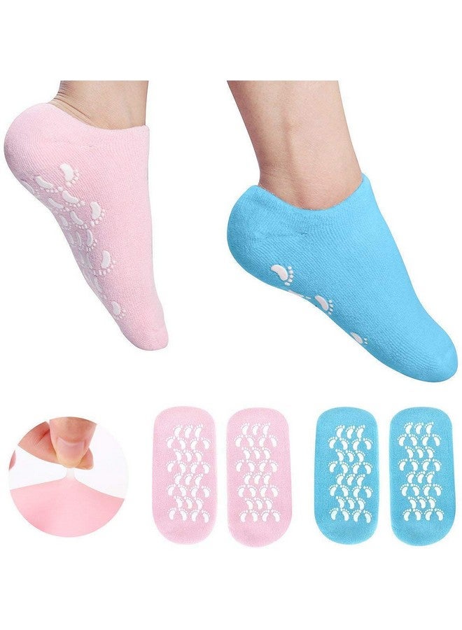 ENTRAXA Entraxa Silicone Gel Moisturizing Ultra-Soft Spa Socks For Repair Dry Cracked Feet And Ankles, Skincare,Free size, Multi color - Image 1