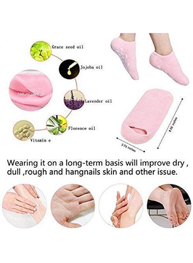 ENTRAXA Entraxa Silicone Gel Moisturizing Ultra-Soft Spa Socks For Repair Dry Cracked Feet And Ankles, Skincare,Free size, Multi color - Image 5