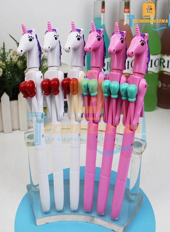 TECHNOCHITRA Unicorn & Skeleton BoxerS Pens – with Punch Action & LED Light (4Unicorn) - Image 2